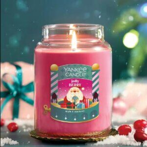 YANKEE CANDLE Jolly Berry Large 22oz Jar Candle Workshop Wonders Collection NEW!